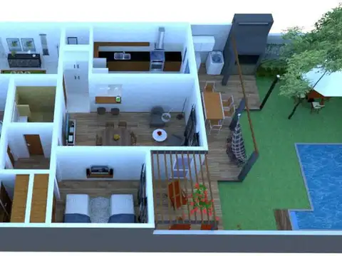 Casa 3 ambientes con 1 baño