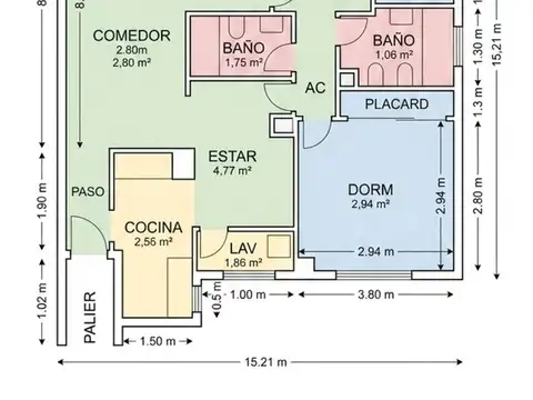 Departamento 4 ambientes con 2 baños