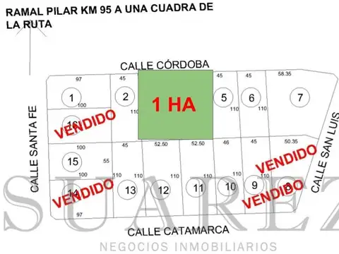 CHACRA 1 HECTAREA EN VENTA SAN ANDRES DE GILES SIN EXPENSAS