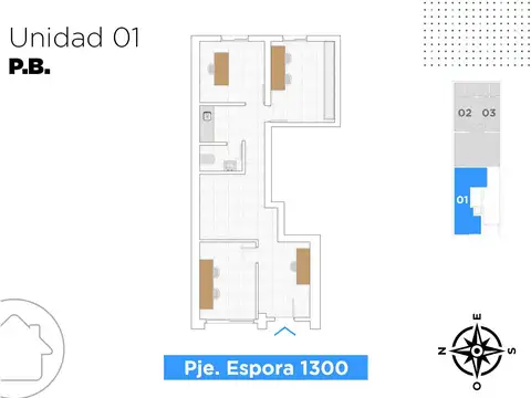 Oficina Monoambiente con 1 baño