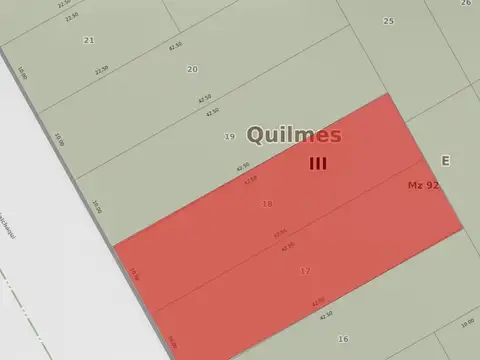 Terreno en Venta 20  mts Fondo