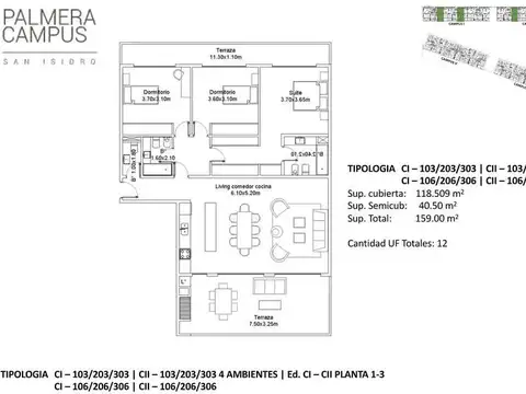 Departamento 4 ambientes con 2 baños