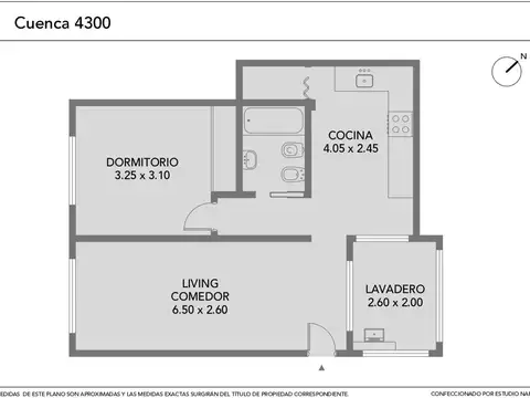 Depto Tipo Casa 2 ambientes con 1 baño