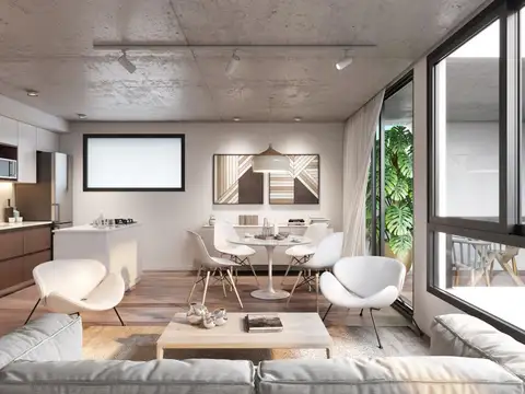 Departamento 2 ambientes con 2 baños