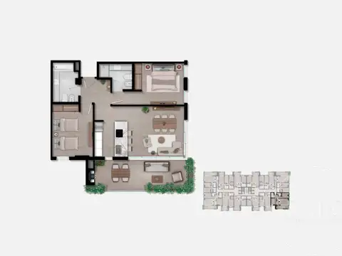 Departamento 3 ambientes con 1 baño