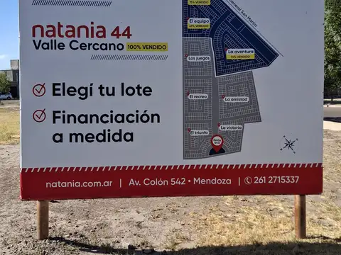Vendo Lote en Barrio Natania 44