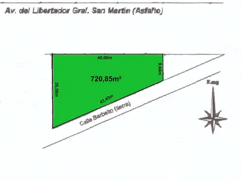 Terreno en Venta de 720,0 m2
