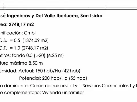 Terreno en Venta de 2750,0 m2