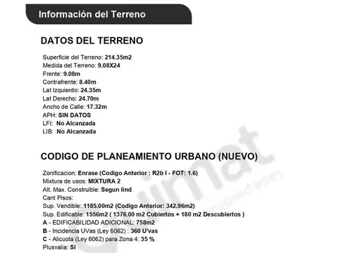 Terreno en Venta de 214,0 m2
