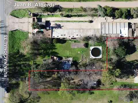Se vende quinta c/lote de 3.284m2 sobre Ruta NN°33