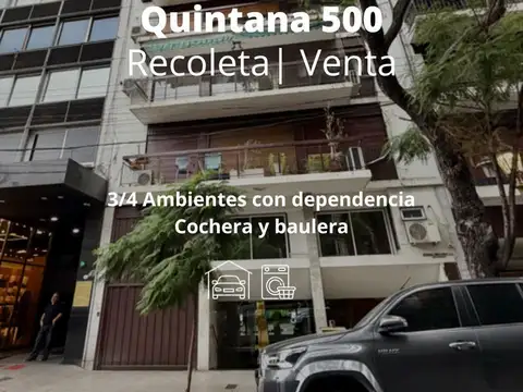 Piso de categoria en Recoleta al frente, buena vista, 3/4 amb con dependencia de servicio y cochera