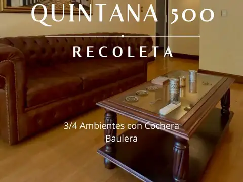 Piso de categoria en Recoleta al frente, buena vista, 3/4 amb con dependencia de servicio y cochera