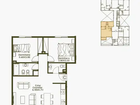 Departamento en Venta de 1 dormitorio