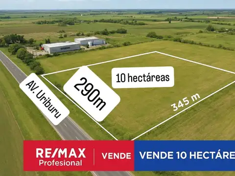 CAMPO VENTA 10 HECTAREAS FRENTE SOBRE AV. URIBURU