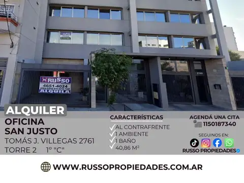 Alquiler Oficina 1 Ambiente San Justo