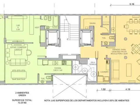 Departamento en Venta en Las Cañitas, USD 361.000