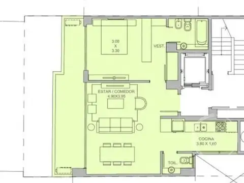 Departamento en Venta de 2 dormitorios