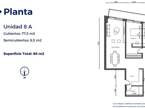 Departamento en Venta de 3 ambientes