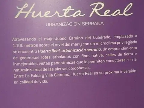 Terreno en Venta en Huerta Grande, USD 9.500