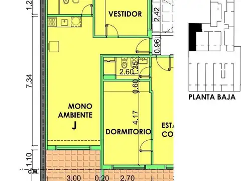 Departamento 1 dormitorio construcción