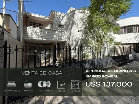 Casa en venta c/ cochera en Bombal