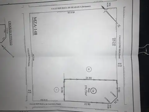 Terreno en Venta 26  mts Fondo