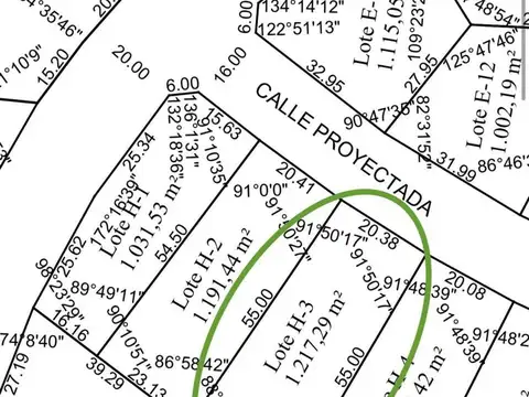 Terreno en Venta de 1217,0 m2