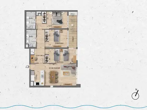 VENTA Apartamento 3 dormitorios Lago Calcagno