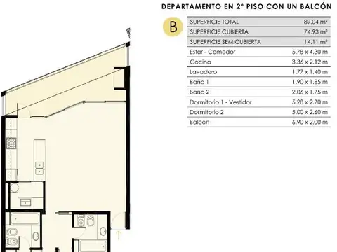 Departamento en Venta de 3 ambientes
