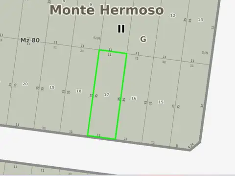 Lote en Balneario Sauce Grande, Monte Hermoso
