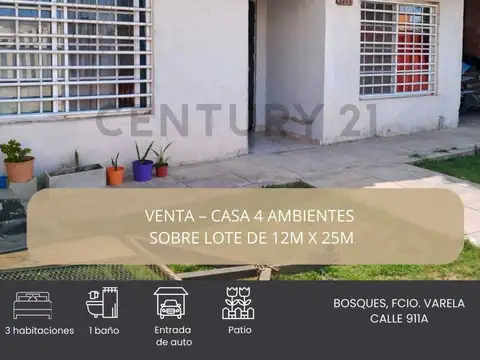 VENTA  CASA 4 AMBIENTES BOSQUES - FLORENCIO VARELA