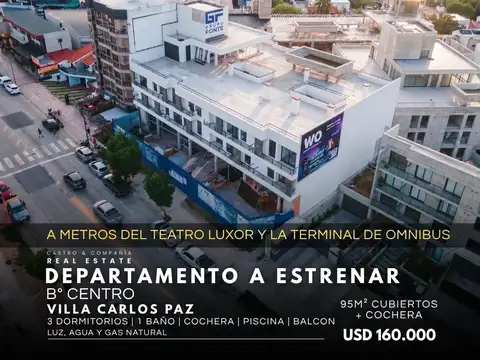 Venta Departamento 3 Dor, Cochera Y Balcón A Estrenar. Edificio Namba Torre Jardín Villa Carlos Paz