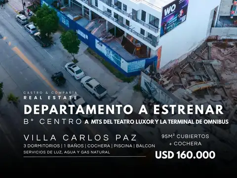 Venta Departamento 3 Dor, Cochera Y Balcón A Estrenar. Edificio Namba Torre Jardín Villa Carlos Paz