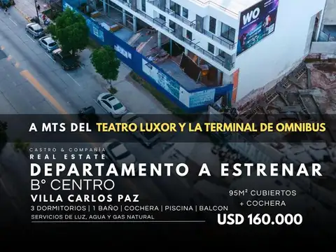 Venta Departamento 3 Dor, Cochera Y Balcón A Estrenar. Edificio Namba Torre Jardín Villa Carlos Paz