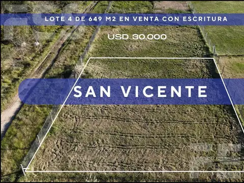 VENTA LOTE 4 Terreno en  Barrio La Frontera en San Vicente