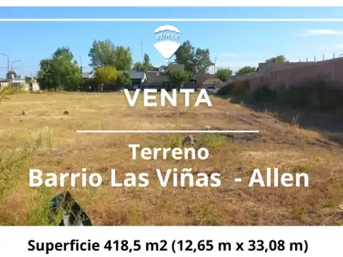 VENTA LOTE EN BARRIO LAS VIÑAS ALLEN