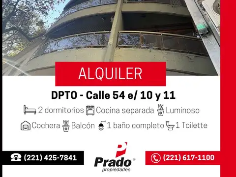 EXCLENTE DEPTO EN ALQ Y VENTA DE 2 DORM. ZONA CENTRO LA PLATA CON COCHERA