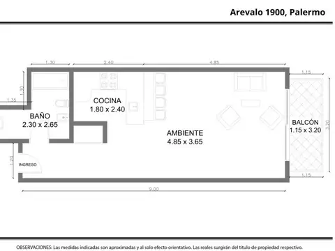 VENTA DE DEPARTAMENTO MONOAMBIENTE A ESTRENAR C/BALCÓN AL FRENTE EN PALERMO C.A.B.A  COCHERA OP...