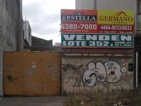 Lote 352 m² en Zona Céntrica - Ideal Desarrollo Inmobiliario - S.Justo (Ctro)