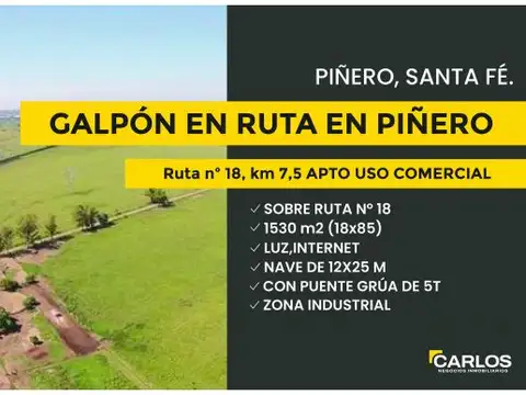 Galpón apto uso comercial en Piñero