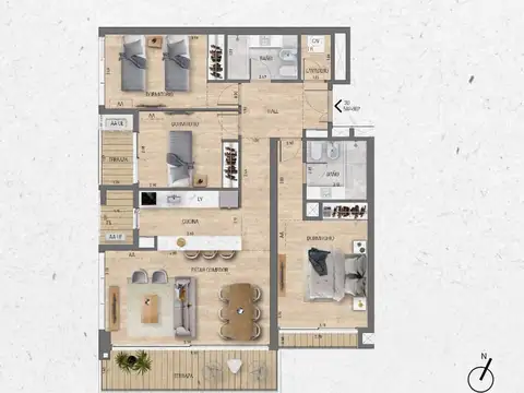VENTA Apartamento 3 dormitorios Lago Calcagno