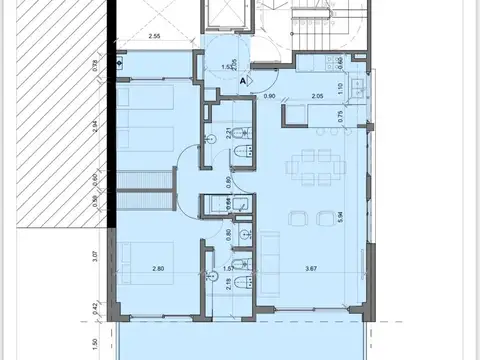 Departamento 3 ambientes con 2 baños