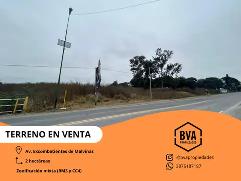 TERRENO EN VENTA | Av. Excombatientes de Malvinas