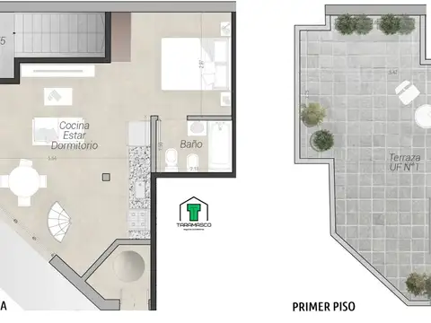 Depto Tipo Casa en Venta de 1 dormitorio