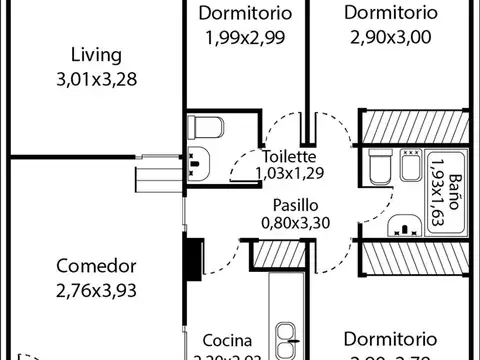 Departamento en Venta de 3 dormitorios