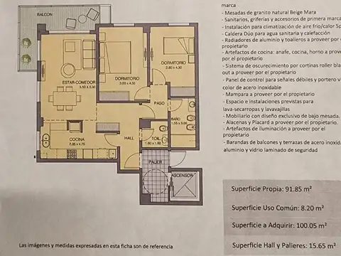 Departamento 3 ambientes con 2 baños