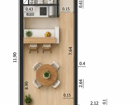 Departamento en Venta de Monoambiente