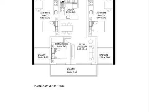 Departamento Monoambiente con 1 baño