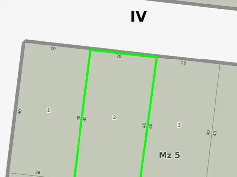 Terreno en Venta 20  mts Frente