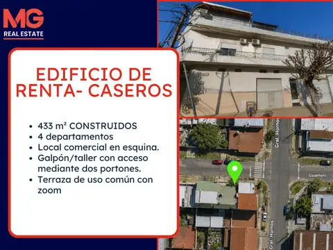 EDIFICIO DE RENTA : 433 m² + 4 Dptos + Local + Galpon